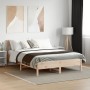 Bed frame with solid pine wood headboard 120x200 cm by , Beds and slatted bases - Ref: Foro24-842650, Price: 100,64 €, Discou...