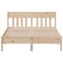 Bed frame with solid pine wood headboard 120x200 cm by , Beds and slatted bases - Ref: Foro24-842650, Price: 100,64 €, Discou...