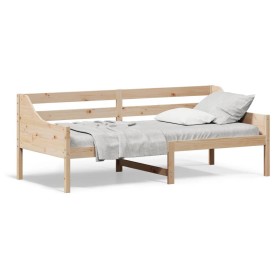 Solid pine wood sofa bed 90x200 cm by , Beds and slatted bases - Ref: Foro24-842830, Price: 93,99 €, Discount: %