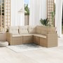 Gartensofa-Set mit Kissen, 5-teilig, beiges synthetisches Rattan von , Modulare Sofas für den Außenbereich - Ref: Foro24-3251...