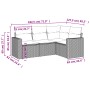 Gartensofa-Set mit Kissen, 4-teilig, beiges synthetisches Rattan von , Modulare Sofas für den Außenbereich - Ref: Foro24-3251...