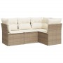 Garden sofa set with cushions 4 pieces beige synthetic rattan by , Garden sets - Ref: Foro24-3249417, Price: 288,26 €, Discou...