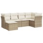 Garden sofa set with cushions 6 pieces beige synthetic rattan by , Garden sets - Ref: Foro24-3249787, Price: 474,76 €, Discou...