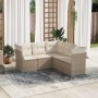 Gartensofa-Set mit Kissen, 5-teilig, beiges synthetisches Rattan von , Gartensets - Ref: Foro24-3249457, Preis: 410,83 €, Rab...