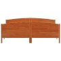 Bed frame with wax brown pine wood headboard 180x200 cm by , Beds and slatted bases - Ref: Foro24-3216166, Price: 245,99 €, D...