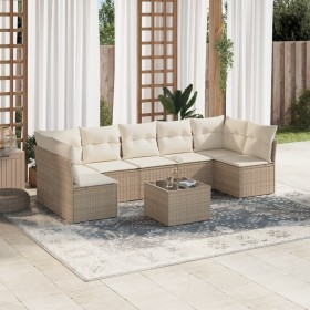 Gartensofa-Set mit beigen Kissen 8 Stück PE-Rattan von , Gartensets - Ref: Foro24-3249277, Preis: 665,99 €, Rabatt: %