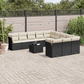 Gartensofa-Set 12-teilig mit schwarzen synthetischen Rattankissen von , Gartensets - Ref: Foro24-3250255, Preis: 768,13 €, Ra...