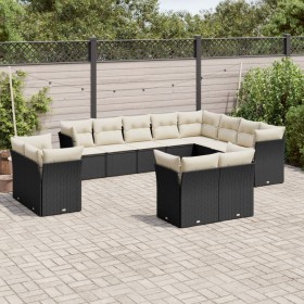 Gartensofa-Set 12-teilig mit schwarzen synthetischen Rattankissen von , Gartensets - Ref: Foro24-3250365, Preis: 788,12 €, Ra...