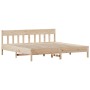 Bed frame with solid pine wood headboard 180x200 cm by , Beds and slatted bases - Ref: Foro24-3216203, Price: 170,99 €, Disco...