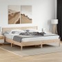 Bed frame with solid pine wood headboard 180x200 cm by , Beds and slatted bases - Ref: Foro24-3216203, Price: 170,99 €, Disco...