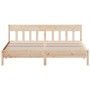 Bed frame with solid pine wood headboard 180x200 cm by , Beds and slatted bases - Ref: Foro24-3216203, Price: 170,99 €, Disco...