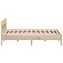 Bed frame with solid pine wood headboard 180x200 cm by , Beds and slatted bases - Ref: Foro24-3216203, Price: 170,99 €, Disco...