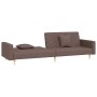 Sofá cama de 2 plazas con dos almohadas tela gris taupe de , Sofás - Ref: Foro24-375908, Precio: 251,34 €, Descuento: %