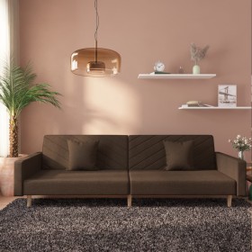 2-seater sofa bed with two brown fabric pillows by , Sofas - Ref: Foro24-375903, Price: 251,99 €, Discount: %