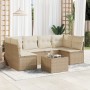 Set sofás de jardín 7 piezas y cojines ratán sintético beige de , Conjuntos de jardín - Ref: Foro24-3249237, Precio: 611,68 €...