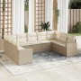 Set de sofás de jardín 9 pzas con cojines ratán sintético beige de , Sofás modulares de exterior - Ref: Foro24-3251735, Preci...