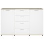 White and Sonoma oak plywood sideboard 120x35.5x75 cm by , Sideboards - Ref: Foro24-801333, Price: 174,00 €, Discount: %