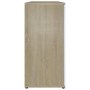 Aparador contrachapada blanco y roble Sonoma 120x35,5x75 cm de , Aparadores - Ref: Foro24-801333, Precio: 174,00 €, Descuento: %