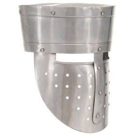 Réplica de casco de caballero medieval antiguo LARP acero plata de , Armas coleccionables - Ref: Foro24-286221, Precio: 63,03...