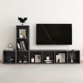 Wohnzimmermöbel, 3-teilig, glänzendes graues Holzwerkstoff von , TV-Möbel - Ref: Foro24-3080032, Preis: 110,99 €, Rabatt: %