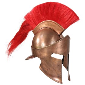 Griechischer Kriegerhelm, Nachbildung einer lebendigen Rolle aus Stahl und Kupfer von , Sammelwaffen - Ref: Foro24-286228, Pr...