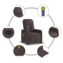 Sillón de masaje reclinable de tela marrón oscuro de , Sillones - Ref: Foro24-374211, Precio: 224,12 €, Descuento: %