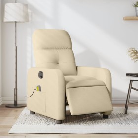 Sillón reclinable de masaje eléctrico tela color crema de , Sillones - Ref: Foro24-3206794, Precio: 253,99 €, Descuento: %