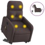 Electric massage chair with liftable recliner, dark brown fabric by , Armchairs - Ref: Foro24-3206827, Price: 312,91 €, Disco...