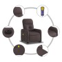 Electric massage chair with liftable recliner, dark brown fabric by , Armchairs - Ref: Foro24-3206827, Price: 312,91 €, Disco...