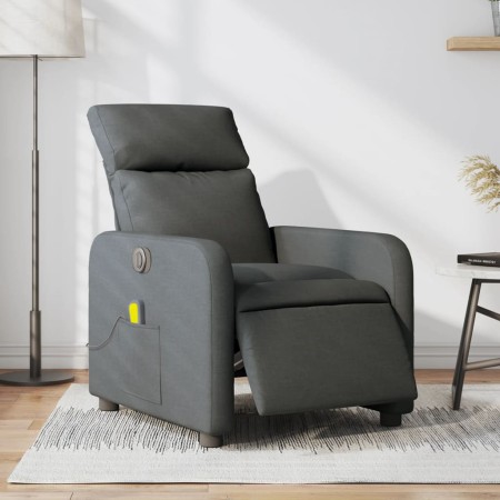 Sillón reclinable de masaje eléctrico tela gris oscuro de , Sillones - Ref: Foro24-3206691, Precio: 233,84 €, Descuento: %