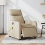 Cream fabric electric massage recliner by , Armchairs - Ref: Foro24-3206698, Price: 264,07 €, Discount: %