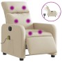 Cream fabric electric massage recliner by , Armchairs - Ref: Foro24-3206698, Price: 264,07 €, Discount: %