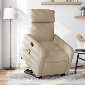 Silla de masaje reclinable de pie de tela color crema de , Sillones - Ref: Foro24-3206716, Precio: 245,18 €, Descuento: %