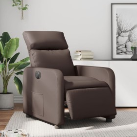 Sillón reclinable eléctrico de cuero sintético marrón de , Sillones - Ref: Foro24-3206737, Precio: 259,99 €, Descuento: %