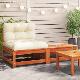 Garden sofa without armrests with cushions and footrest by , Modular outdoor sofas - Ref: Foro24-838138, Price: 118,99 €, Dis...