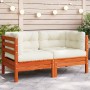 Garden corner sofa and wax brown pine wood cushions by , Modular outdoor sofas - Ref: Foro24-838150, Price: 106,43 €, Discoun...