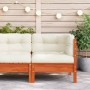 Garden corner sofa and wax brown pine wood cushions by , Modular outdoor sofas - Ref: Foro24-838150, Price: 106,43 €, Discoun...