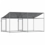 Jaula de perros techo y puertas acero galvanizado gris 4x2x2 m de , Casetas y cercados para perros - Ref: Foro24-3209563, Pre...