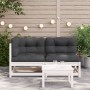 2-Sitzer-Gartensofa mit massiven Kissen aus weißem Kiefernholz von , Modulare Sofas für den Außenbereich - Ref: Foro24-838119...