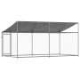 Dog cage roof and door gray galvanized steel 4x2x2 m by , Dog kennels and fences - Ref: Foro24-3209568, Price: 225,74 €, Disc...