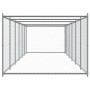 Dog cage with door gray galvanized steel 12x2x1.5 m by , Dog kennels and fences - Ref: Foro24-3209582, Price: 494,67 €, Disco...