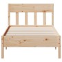 Bed frame with solid pine wood headboard 100x200 cm by , Beds and slatted bases - Ref: Foro24-842654, Price: 78,69 €, Discoun...