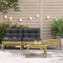 2-seater garden sofa with cushions and footrest by , Modular outdoor sofas - Ref: Foro24-838184, Price: 137,99 €, Discount: %