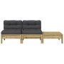 2-seater garden sofa with cushions and footrest by , Modular outdoor sofas - Ref: Foro24-838184, Price: 137,99 €, Discount: %