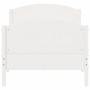 Bed frame with white pine wood headboard 90x190 cm by , Beds and slatted bases - Ref: Foro24-842571, Price: 105,54 €, Discoun...