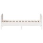 Bed frame with white pine wood headboard 90x190 cm by , Beds and slatted bases - Ref: Foro24-842571, Price: 105,54 €, Discoun...