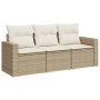 Gartensofa-Set mit beigen Kissen, 3-teilig, PE-Rattan von , Modulare Sofas für den Außenbereich - Ref: Foro24-3250995, Preis:...