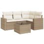 Gartensofa-Set mit Kissen, 5-teilig, beiges synthetisches Rattan von , Modulare Sofas für den Außenbereich - Ref: Foro24-3251...