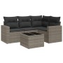 Garden sofa set with cushions 5 pieces gray synthetic rattan by , Modular outdoor sofas - Ref: Foro24-3251257, Price: 398,28 ...