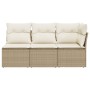 3-seater garden sofa with beige synthetic rattan cushions by , Outdoor sofas - Ref: Foro24-366076, Price: 266,09 €, Discount: %